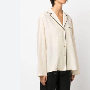 Toteme Cotton Silk PJ Blouse - Cream - Size 40 (US 8)